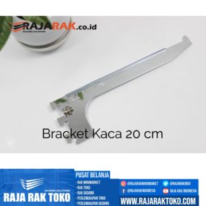 Daun Bracket Kaca 20 cm Tebal 3 mm Warna Chrome rajarakminimarket raja rak indonesia raja rak gudang raja rak toko
